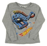 Šedé melírované pyžamové triko s autem H&M