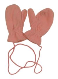 Růžové fleecové palcové rukavice 