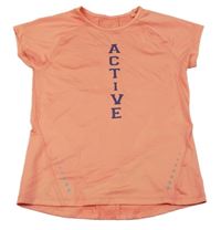 Lososové sportovní tričko s nápisem 