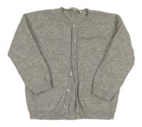 Šedý propínací svetr 