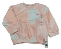 Nové - růžovo-světlemodrá batikovaná mikina s dinem dunnes 