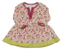 Bílo-růžové květované šaty Miniclub