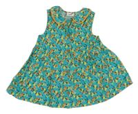 Tyrkysovo-oranžové propínací lehké šaty s citrusy Next