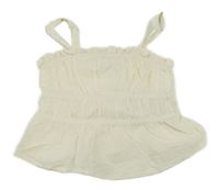 Smetanový vzorovaný crop top Y.F.K.