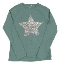 Zelené triko s hvězdou z flitrů Name it