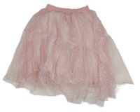 Světlerůžová vzorovaná tylová sukně dunnes