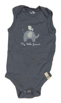 Tmavošedé body se slonem 