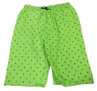 Zelené plážové kraťasy s palmami 