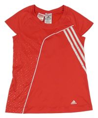 Červené sportovní funkční tričko s logem Adidas
