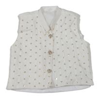 Smetanová společenská vesta s flitry 