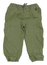 Khaki cuff plátěné kalhoty Topomini
