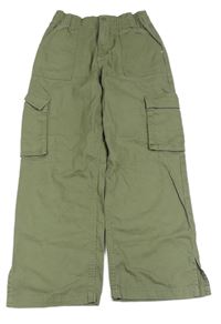 Khaki plátěné cargo široké kalhoty Primark