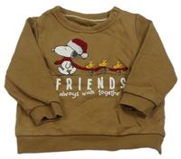 Hnědá mikina se Snoopym 