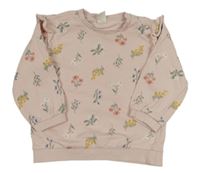 Růžová květovaná mikina zn. H&M
