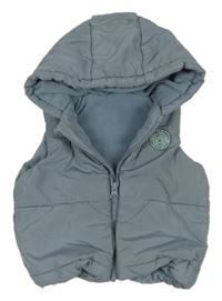 Šedá šusťáková zateplená vesta s kapucí a Púem Disney