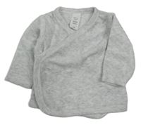 Světlešedé sametové zavinovací triko C&A