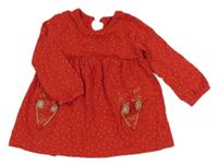 Červené puntíkaté šaty s čumáky F&F