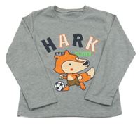 Šedé triko s nápisem a liškou 