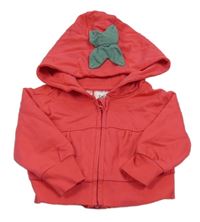 Jahodová propínací mikina s kapucí - jahoda bpc