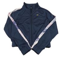 Tmavomodro-barevná sportovní crop mikina s pruhy Primark