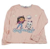 Světlerůžové triko s dívkou a kočičkami 