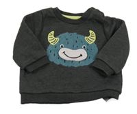 Tmavošedá mikina s příšerkou Primark