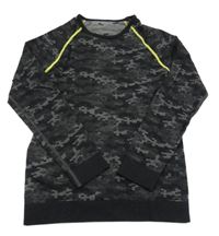 Černo-šedé army funkční triko Crivit