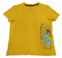 Hořčicové tričko se surfem Pepperts