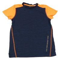 Tmavomodro-neonově oranžové sportovní tričko Yigga