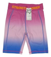 Nové - Růžovo-modré ombré sportovní kraťasy Dunnes Stores