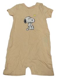 Meruňkový kraťasový overal se Snoopym - Peanuts