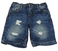 Tmavomodré riflové kraťasy s prošoupáním 