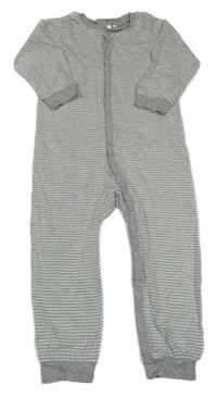 Šedo-bílý pruhovaný overal H&M