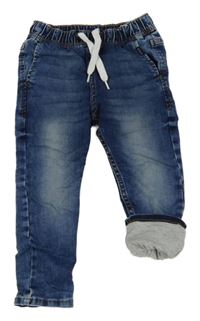 Tmavomodré teplákové podšité rifle &denim