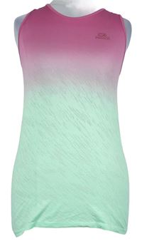Dámský růžovo-světlezelený ombré sportovní top Kalenji 