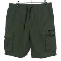 Pánské khaki plátěné cargo kraťasy s kapsami Denim 