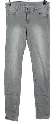 Dámské šedé elastické skinny rifle H&M