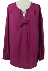 Dámská purpurová halenka se šněrováním C&A