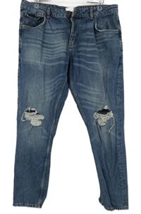 Pánské modré rifle s dírami Asos vel. 38/30