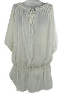 Dmámská smetanová šifonová plážová tunika Bonprix 