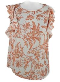 Dámská růžovo-bílá květovaná halenka s volánky H&M