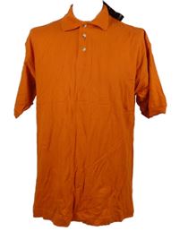 Nové - Pánské oranžové polo tričko Island Earth 