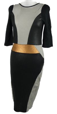 Dámské černo-šedé vzorované šaty River Island 