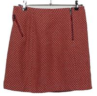 Dámská červeno-béžová vzorovaná vlněná sukně zn. M&S