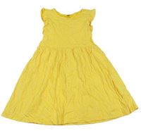 Žluté bavlněné šaty se srdíčky H&M