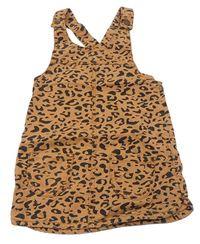 Rezavé riflové šaty s leopardím vzorem zn. Next
