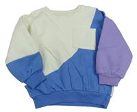 Smetanovo-modro-fialová oversize mikina George