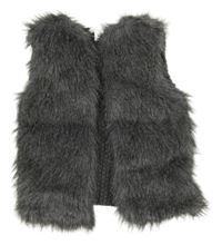 Šedá kožešinovo/pletená vesta Primark