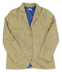 Béžové plátěné podšité sako H&M
