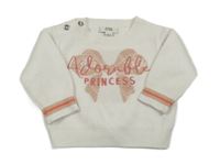 Bílý svetr s mašlí a nápisem River Island